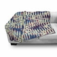 thumbnail image 3 of Blue Soft Flannel Fleece Throw Blanket, Refracted Waves Pattern in Abstract Style Distortion Effect Psychedelic Design, Cozy Plush for Indoor and Outdoor Use, 60" x 80", Pink Blue Beige, by Ambesonne, 3 of 6