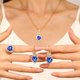thumbnail image 1 of Personalized Love Rhinestone Necklace Earrings Ring Set Shining Bridal Jewelry Three-piece Set Couple jewelry Valentine's Day gift, 1 of 5