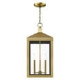 thumbnail image 6 of Livex Lighting Nyack 3 Light Outdoor Hanging Lantern in Antique Brass, 6 of 9