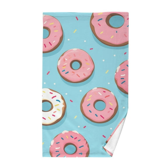 Doughnut Pink Cotton Face Towels Soft Hand Towel Absorbent Bathroom Towel for Kitchen Hotel Decoration