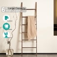 thumbnail image 3 of Manta Ladder Blossome de madera decorativa de 6 niveles, color marrón lavado, 3 of 7