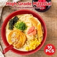 thumbnail image 4 of 10 Pack Miso Soup Bowl Set with Spoons, 16 Oz Unbreakable Melamine  Ramen Bowls, , Dishwasher Safe, for Udon, Pho, Salad, and Cereal, 4 of 6