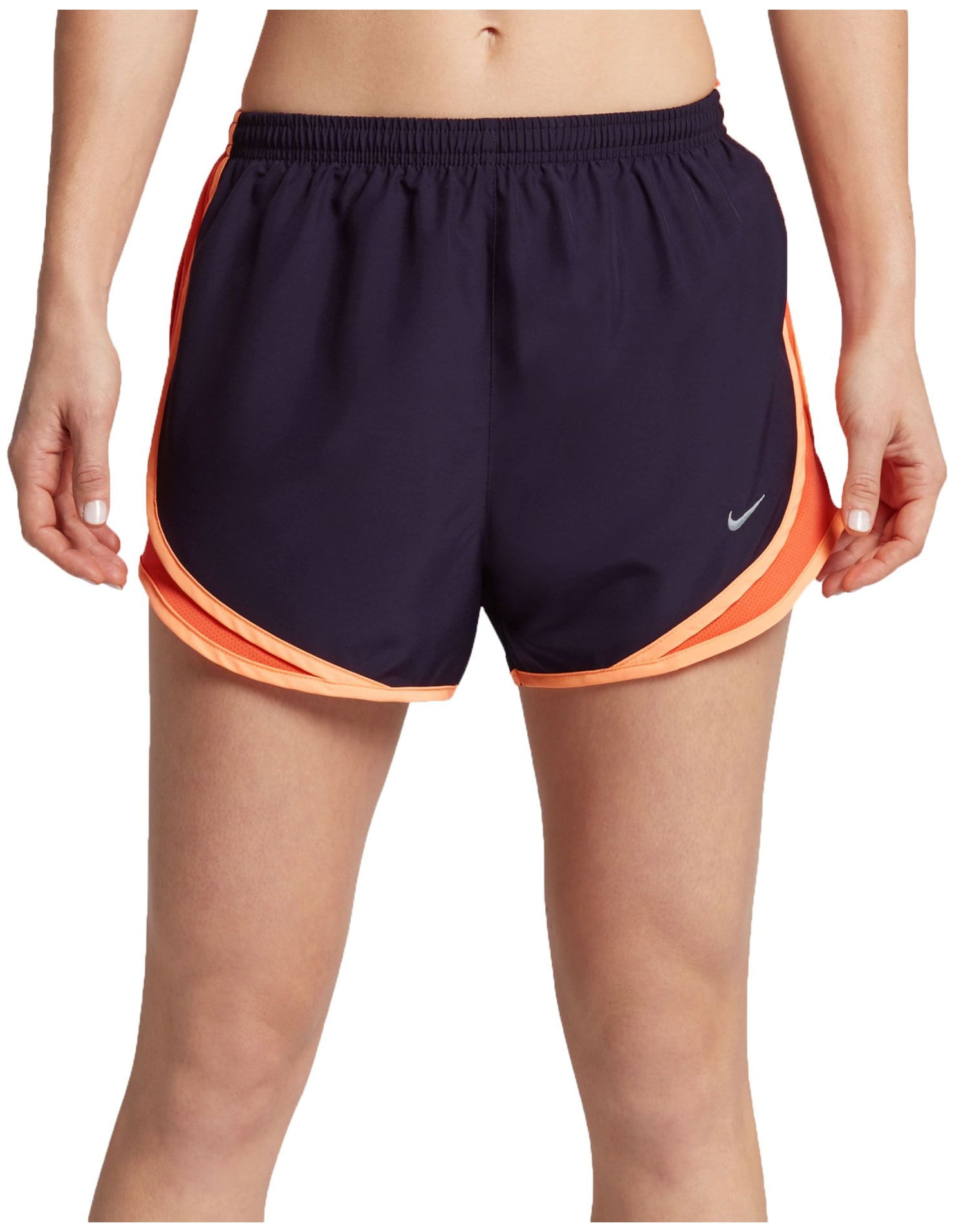 nike women's dry tempo shorts orange and black