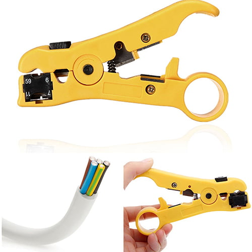 Cable Stripper Cutter Hand Tool Stripping Pliers Wire Rotary Coax Coaxial++ 