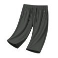 thumbnail image 7 of WQQZJJ Plus Size Women's Capri Pants, Solid Color Casual Straight Leg Pants, Drawstring Elastic Waist Comfortable Outdoor Workout 7/10 Pants, 7 of 7