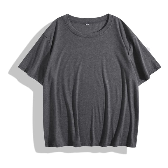 Mgmyaa T-Shirts for Women Solid Casual Crew Neck Short Sleeve Basic Tee Top