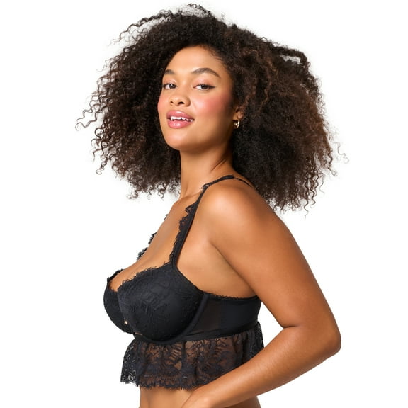 Adored by Adore Me Women’s Kayla Lightly Padded Flowy Longline Bra, Sizes 36B-40DD