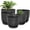 Black, variant on Set of 5 Plastic Plant Pots, 10 9 8 7.5 7 Inch Flower Planters with Drainage & Saucers, Black