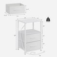 thumbnail image 3 of End Table with Charging Station, Side Table with 2 USB Ports and Outlets, Nightstand with Cloth Drawer, Set of 2, Couch Table, White TB01BW052, 3 of 12
