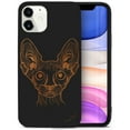 thumbnail image 1 of Case Yard Wooden Case for iPhone-12-Mini Soft TPU Silicone cover Slim Fit Shockproof Wood Protective Phone Cover for Girls Boys Men and Women Supports Wireless Charging Bob Cat Design, 1 of 7