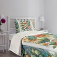 thumbnail image 2 of Ambesonne Eucalyptus Leaves Quilted Bedspread Set 2 Pcs, Leaf Geometrics, Twin Size, Teal Multicolor, 2 of 4