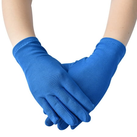 

Huachen Retro Women Men Etiquette Short Gloves Stretch Sun Protection Full Finger Mitten Black Sexy Driving Gloves Festival Jewelry