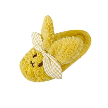 

Honeeladyy Women s Winter Cotton Slippers Indoor Rabbit Ears Warm Plush Shoes Outdoor Couple Anti-Skid Slippers
