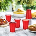 thumbnail image 3 of FELTECHELECTR 50 vasos desechables de plástico rojos de 450 ml, vajilla para fiestas, juegos, cafeterías, bares y restaurantes., 3 of 6