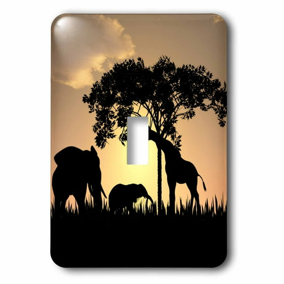 3dRose, African Safari Silhouette, single toggle switch
