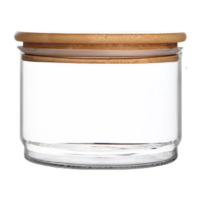 facefd Food Storage Box with Lid Glass Fresh-Keeping Powder Container Multi-functional Sealed Pot Household Restaurant Party Travel 10*10*6cm