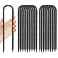 thumbnail image 1 of Estacas para suelo QNLONG de varilla de acero 30 cm ganchos en U pesados, 12 unidades, 1 of 6