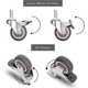 thumbnail image 2 of Furniture Casters, 2 Pieces Swivel Caster with Brake + 2 Pieces Swivel Caster without Brake, M10x25mm Universal Furniture Casters, Load Capacity 40KG, 2 of 5