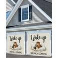 thumbnail image 3 of Cartoon Groundhog Garage Door Banner Covers, Wake Up Spring Is Coming Linen Texture Large Hanging Indoor/Outdoor Backdrop Background for Christmas Winter Party Decor, 6.9x8 FT, 3 of 9