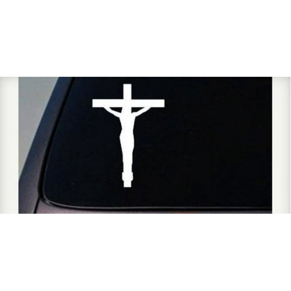 Christian Cross Decal Sticker CHURCH LOVE JESUS GOD - CHrist - 3" x 5" *C235*