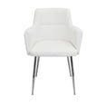 thumbnail image 4 of Andrew Contemporary Dining/Accent Chair in Chrome and White Faux Leather by LumiSource - Set of 2, 4 of 6