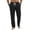Black, variant on GrmtClth Men's Relaxed All Season Cotton Linen Baggy Straight Pants Elastic Drawstring Waist American Outdoor Travel Casual Trousers Black 3XL