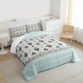 thumbnail image 3 of Homewish Tribal Aztec Square Bedding Comforter Set, Retro Damask Flower Twin Comforter Sets, Blue Bohemian Style Reversible Bedding Set, Ultra Soft Bedroom Decor, 2 Pieces, 3 of 8