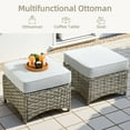 thumbnail image 4 of Ovios 6 Pieces Outdoor Furniture Set High Back All-Weather Wicker Patio Conversation Set with Ottomans & Solar Light Coffee Table, Gray, 4 of 11