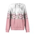 thumbnail image 5 of Hoodies For Women Oversized Winter Cute Sweatshirts Pullover Trendy Fall Clothes, Floral Print Lightweight Design without Pockets for Fall Winter Style and Comfort,Pink,S, 5 of 8