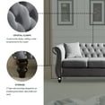 thumbnail image 5 of Hombay 3 Seater Chesterfield Velvet Sofa, Button Tufted Futon Couch with Removable Cushions Nailhead Arms for Living Room Bedroom Office Apartment, 5 of 18