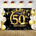 thumbnail image 1 of NICEGOU 50 Geburtstag Dekoration Party Deko Set In Schwarz Gold, 1 of 5