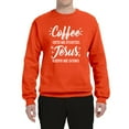 thumbnail image 2 of Wild Bobby Coffee Gets Me Started Jesus Keeps Me Going Inspirational/Christian Unisex Crewneck Graphic Sweatshirt, Orange, X-Large, 2 of 5