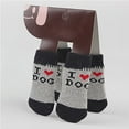thumbnail image 4 of Bangcool Dog Socks Knit Nonslip 4PCS Letter Pattern Pet Shoes Dog Paw Protector for Home, 4 of 10