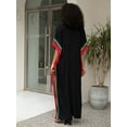 thumbnail image 2 of Womens Leopard Print Kaftan Dress V Neck Batwing Sleeve Loose Maxi Long Boho Caftan for Beach Vacation Party, 2 of 9