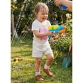thumbnail image 4 of BemeyourBBs Newborn Baby Girls Little Sister Outfits Infant Girl Summer Clothes Waffle Knit Letter Embroidery Short Sleeve Romper and Elastic Waist Shorts Set, 4 of 9
