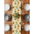 thumbnail image 6 of Burlap Table Runner 70 Inches Long, Summer Watercolor Sunflower Seamless Non-Slip Kitchen Table Runners for Dining Room Everyday Use Party Table Decorations Farm Green Leaves on White, 6 of 9
