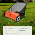 thumbnail image 3 of 26" Heavy-Duty Push Lawn Sweeper - 4 Spinning Brushes, 7Ft³ Large Capacity Collection Bag, Adjustable Height for Grass, Leaves & Debris, Orange, 3 of 7