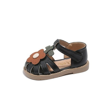 

Toddler Girls Sandals Summer New Cute Children‘s Princess Flower Flat Sandals Fashion Sweet Kids Versatile Walking Beach Shoes