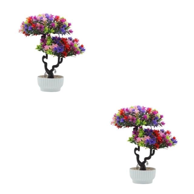 Inteprter ABS hecho a mano hogar para fotos pared casa de muñecas muebles miniatura flor propia pequeña casa del mundo plantas miniatura color 2piezas