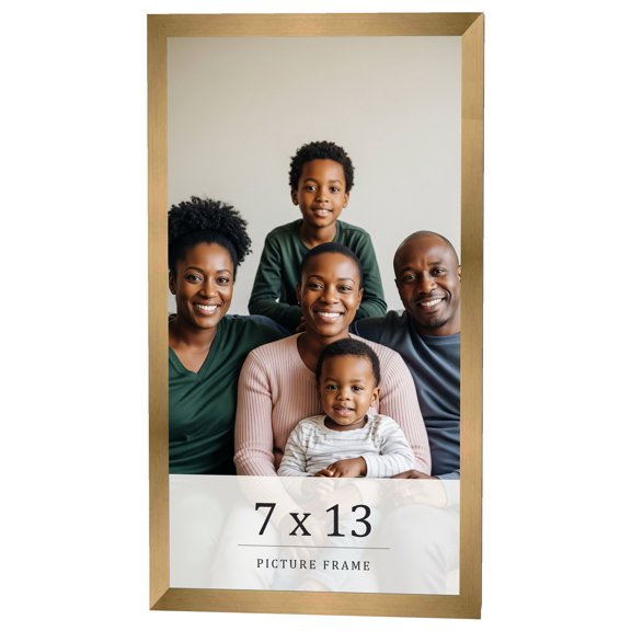 7x13 Frame Gold Bronze Solid Wood Picture Frame Width 0.75 Inches | Interior Frame Depth 0.5 Inches