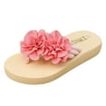 thumbnail image 4 of Dakaela Sandales de Plage Compensées pour Femmes Plateforme Été Plage Chaussures à Fleurs Décontractées Marche Sandales à entre-Doigts, 4 of 5