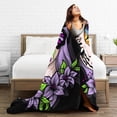 thumbnail image 5 of ZICANCN Throw Blanket Butterfly Skull With Flower , Couch Ultra Soft Micro Fleece Sofa Bed Camping Travel Blanket for Adults, 40"x30", 5 of 8