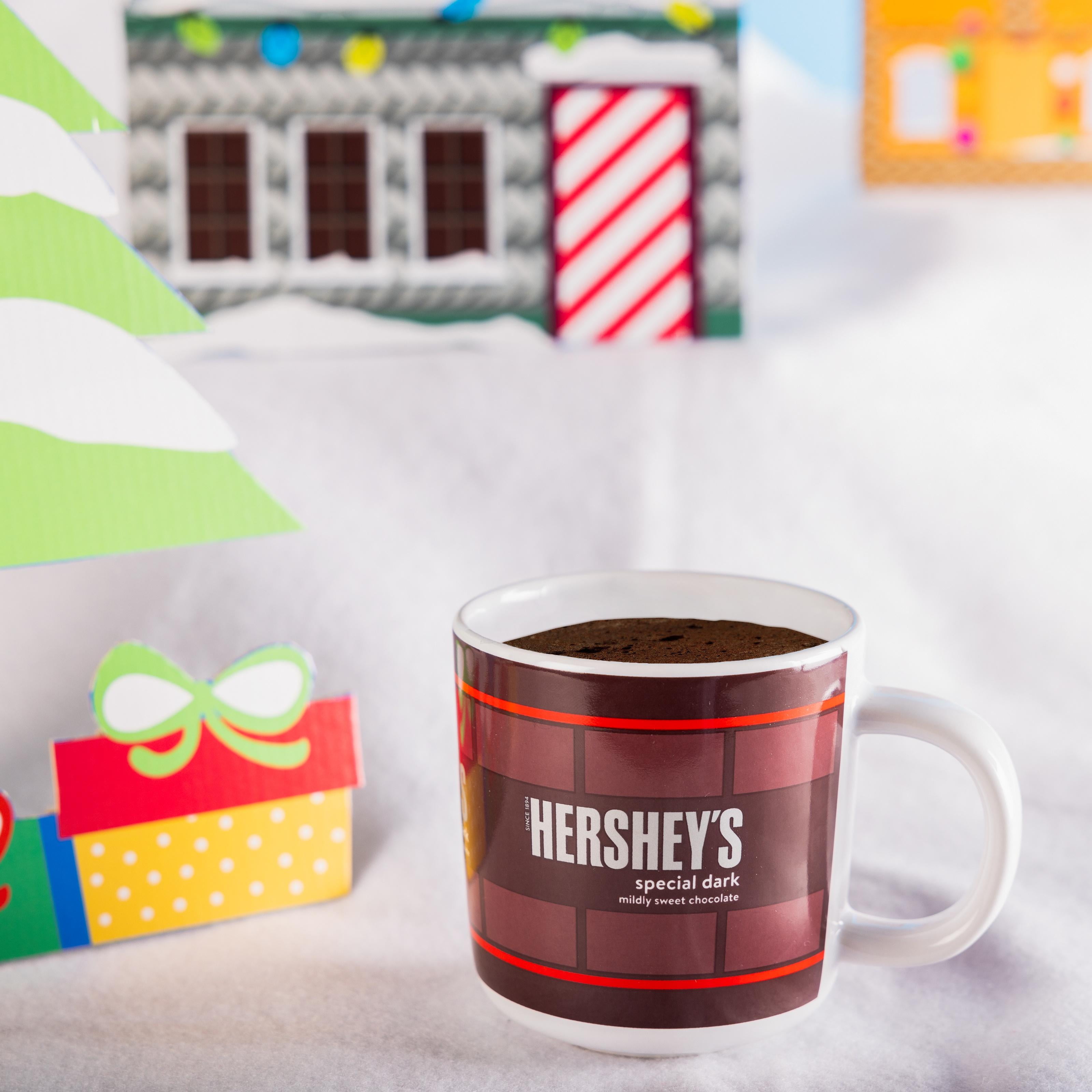 (2 pack) Hershey's Special Dark Mug Cake Mix, 3 oz, with 10 oz Ceramic Mug