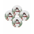 thumbnail image 7 of 13 Inch Round Placemats Set of 4, Grey Christmas Non Slip Heat Insulation PP Table Mats, Snowman Xmas Trees Snowflake Birds Watercolor Washable Place Mats for Kitchen Dining Party Table Decor, 7 of 7