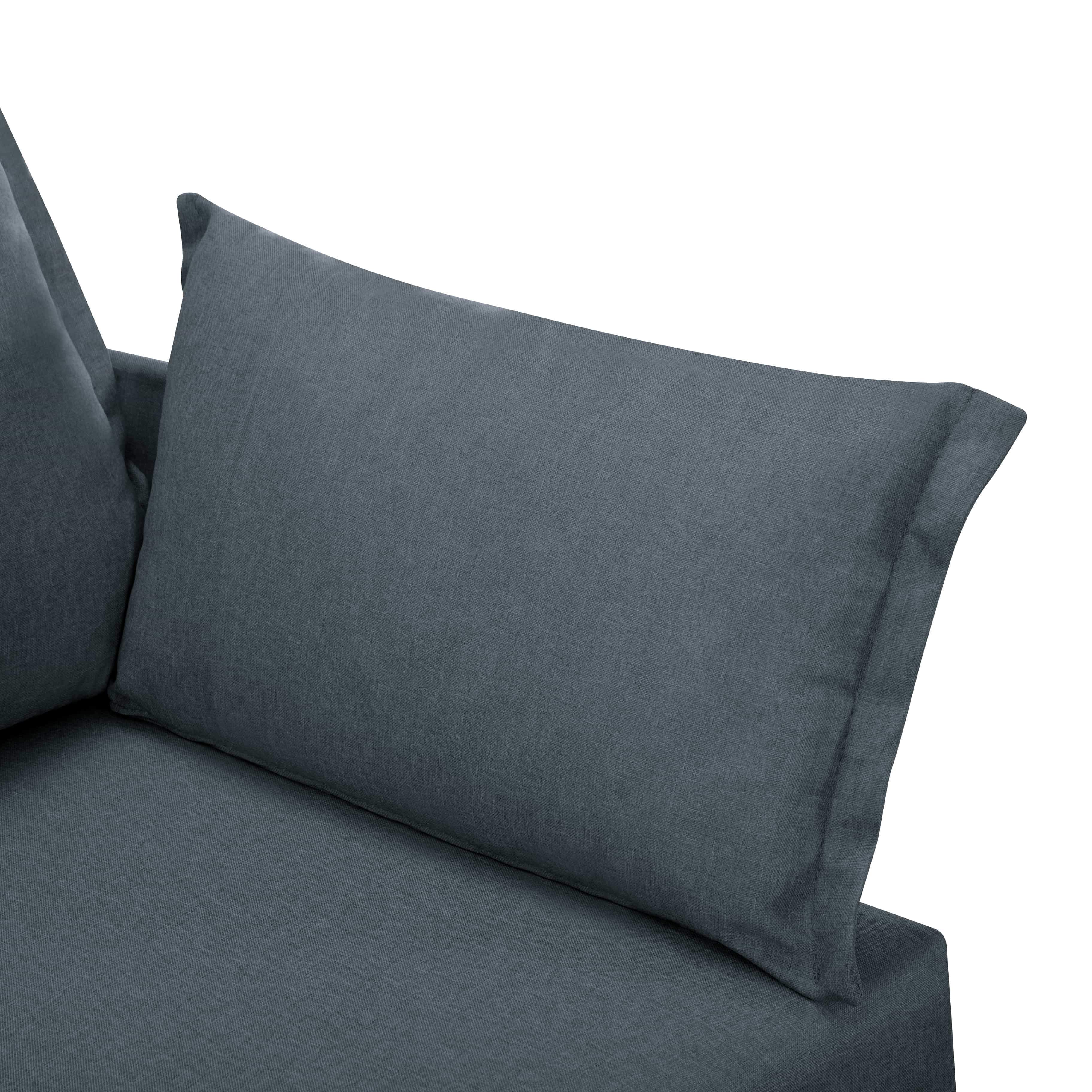 BSHTI 93.7”Sectional Sofa with Ottoman,Polyester Upholstery,4-Seat Couch with Convertible Ottoman,L-Shape Indoor Sofa for Living Room,Apartment,Dark Gray