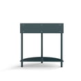 thumbnail image 5 of Aukfa Half Moon Console Table with Rattan Storage Cabinet,Side Table Sofa Table for Living Room, Hallway,Antique Green, 5 of 7