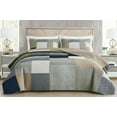 thumbnail image 6 of Chezmoi Collection 3-Piece Plaid Cotton Patchwork Quilt Reversible Lightweight Bedspread Set, King Size, 6 of 8