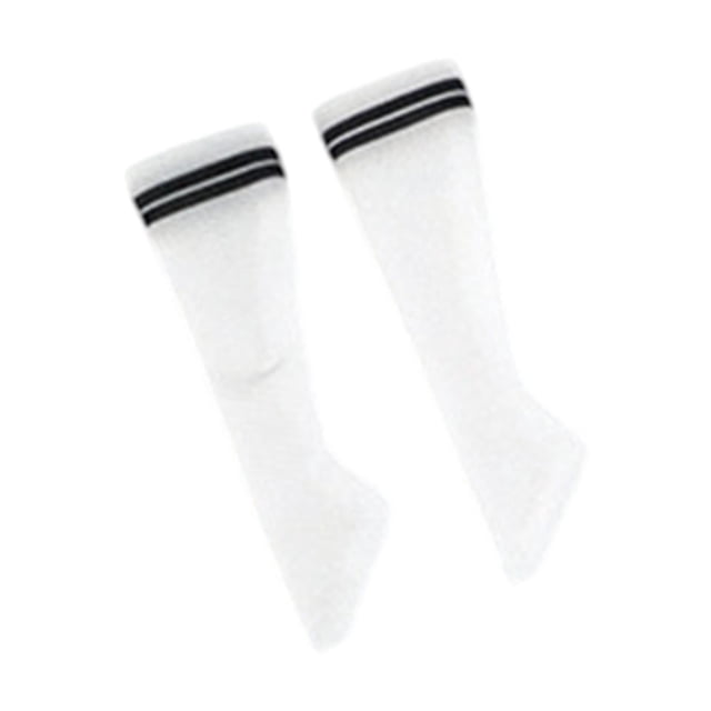 Calcetines de pantorrilla a escala 1/6, accesorio de vestir para muñecas casuales, calcetines femeninos sin costuras, calcetines casuales negro