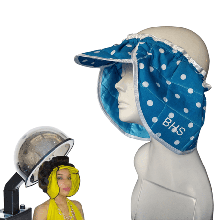 Hairdryer Beauty Heat Shield Complete Protection from Hot Hair Dryers and Hair Steamers (Turq Blu Polka)
