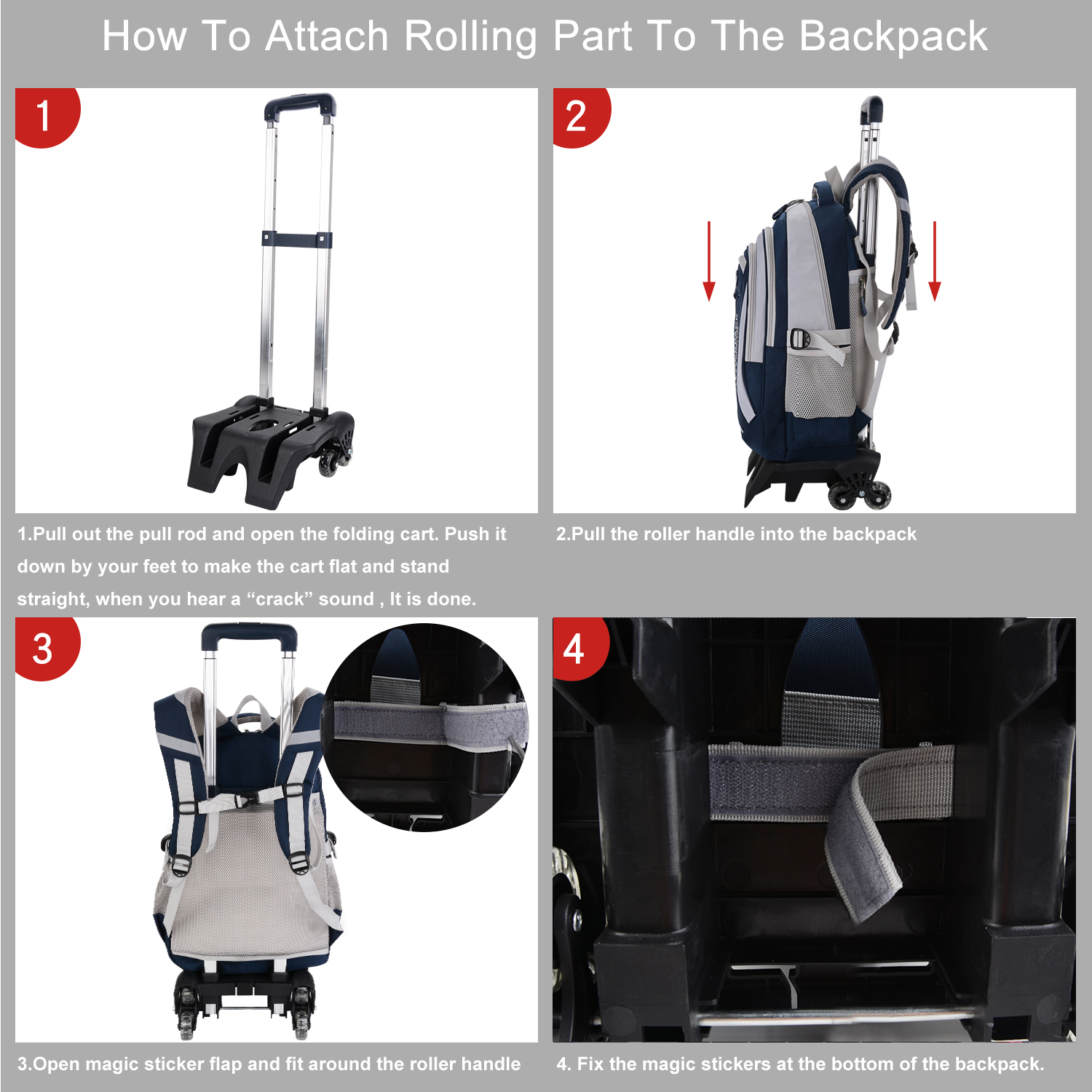 large capacity rolling backpack